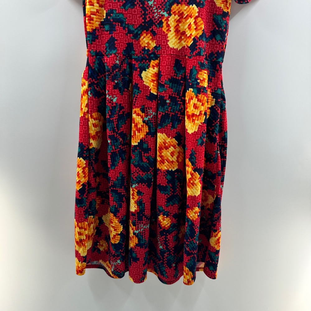 LuLaRoe Amelia Dress Floral Print Fit & Flare Size Large - Picture 3 of 7
